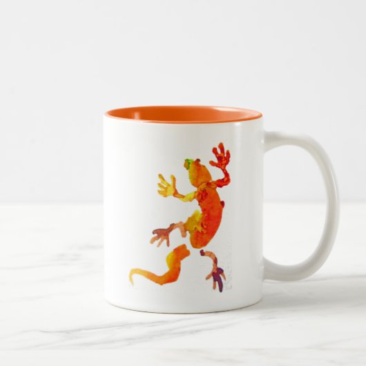 Tasse 2 Couleurs Cute gecko lézard reptile art (Droit)