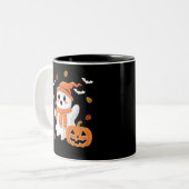 Tasse 2 Couleurs Cute Ghost Boire Café de glace Halloween (Devant gauche)