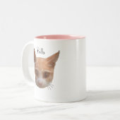 Tasse 2 Couleurs Cute ginger tabby chaton chat (Devant gauche)