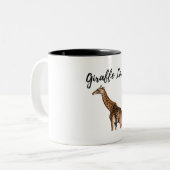 Tasse 2 Couleurs Cute Giraffe Brown (Devant gauche)