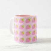Tasse 2 Couleurs Cute Girly Pink Strawberry Pattern (Devant gauche)