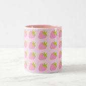 Tasse 2 Couleurs Cute Girly Pink Strawberry Pattern (Centre)