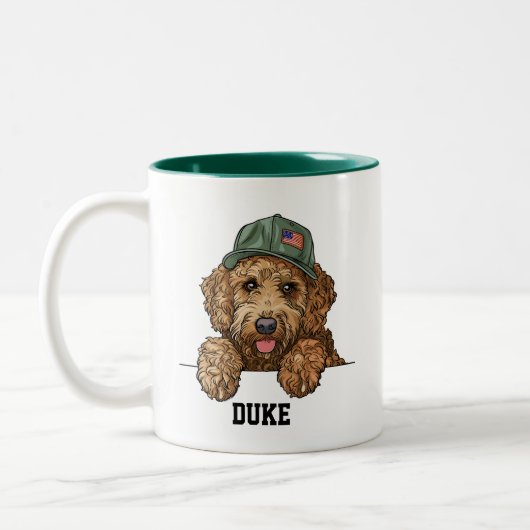 Tasse 2 Couleurs Cute Goldendoodle Patriot (Gauche)