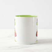 Tasse 2 Couleurs Cute Grenouille verte Whimsical sur Toadstool (Centre)