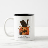 Tasse 2 Couleurs Cute Halloween Chat Personnalisé (Gauche)