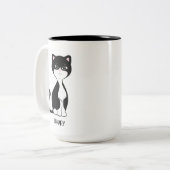 Tasse 2 Couleurs Cute Happy Tuxedo Chat (Devant gauche)