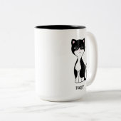 Tasse 2 Couleurs Cute Happy Tuxedo Chat (Devant droit)