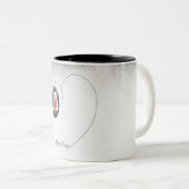 Tasse 2 Couleurs Cute Hérisson Noir Coeur Blanc (Devant droit)