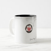 Tasse 2 Couleurs Cute Hérisson Noir Coeur Blanc (Devant gauche)