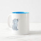 Tasse 2 Couleurs Cute Howling Wolf Pup (Devant gauche)