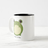 Tasse 2 Couleurs Cute Kawaii Frog avec texte personnalisé (Devant gauche)