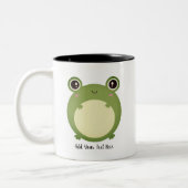 Tasse 2 Couleurs Cute Kawaii Frog avec texte personnalisé (Gauche)