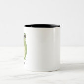 Tasse 2 Couleurs Cute Kawaii Frog avec texte personnalisé (Centre)