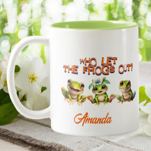 Tasse 2 Couleurs Cute Kawaii Frog Qui A Laissé Sortir Les Grenouill
