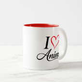 Tasse 2 Couleurs Cute Kawaii Heart Anime (Devant droit)