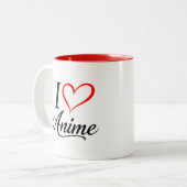 Tasse 2 Couleurs Cute Kawaii Heart Anime (Devant gauche)