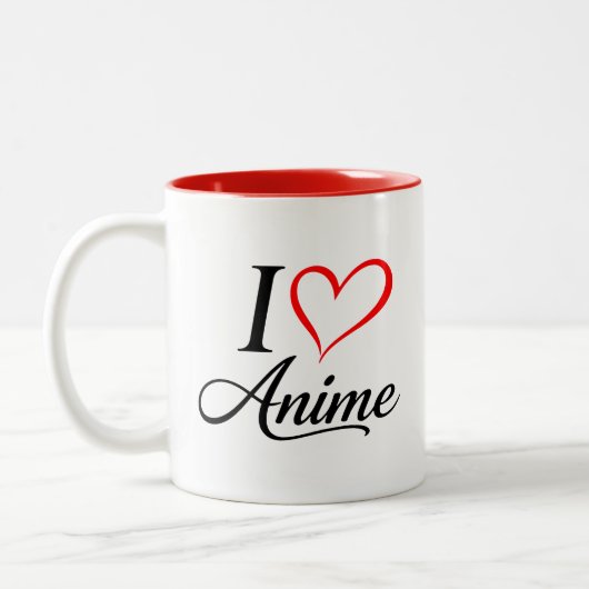 Tasse 2 Couleurs Cute Kawaii Heart Anime (Gauche)