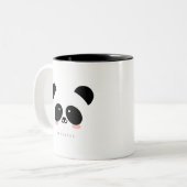 Tasse 2 Couleurs Cute Kawaii Panda| Ajouter votre nom (Devant gauche)