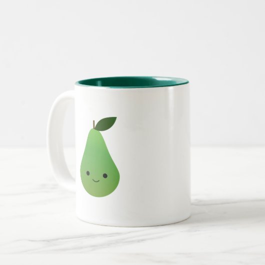 Tasse 2 Couleurs Cute Kawaii Pear (Devant gauche)
