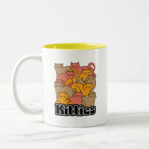 Tasse 2 Couleurs Cute Kitties Design - Cat Art adorable