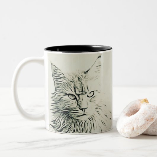Tasse 2 Couleurs Cute Kitty (Avec donut)