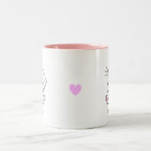 Tasse 2 Couleurs Cute Kitty Chat & Coeur sur Blanc (Centre)