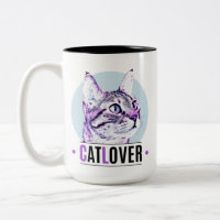 Cute Kitty Face Amoureux des chats rose et noir