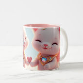 Tasse 2 Couleurs Cute Love Cats (Devant droit)