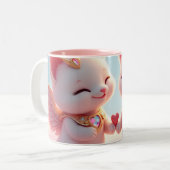 Tasse 2 Couleurs Cute Love Cats (Devant gauche)
