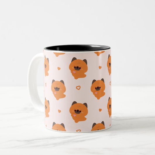 Tasse 2 Couleurs Cute Love German Shepherd Puppy (Devant gauche)