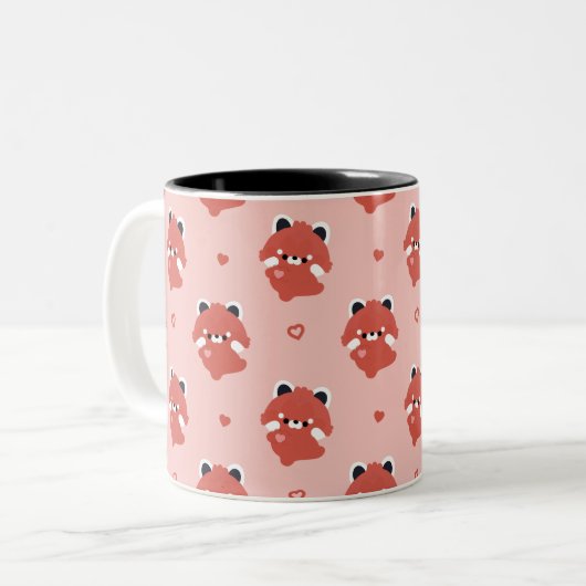 Tasse 2 Couleurs Cute Love Red Panda (Devant gauche)