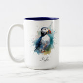 Tasse 2 Couleurs Cute macaron en bleu aquarelle (Gauche)