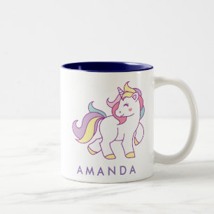 Tasse 2 Couleurs Cute Magique Unicorn couleur pastel Personnalisé
