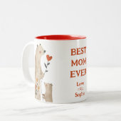 Tasse 2 Couleurs Cute Mama Bear & Cub Meilleure Maman Jour des Mère (Devant gauche)