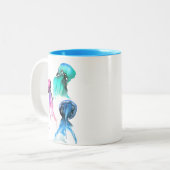 Tasse 2 Couleurs Cute méduse trio aquarelle art (Devant gauche)