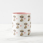 Tasse 2 Couleurs Cute Meerkat et Motif de coeur (Centre)