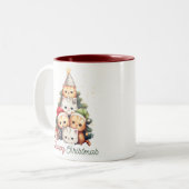 Tasse 2 Couleurs Cute Meowy Christmas Cats (Devant gauche)