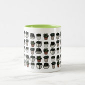 Tasse 2 Couleurs Cute mini motif succulent (Centre)