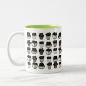 Tasse 2 Couleurs Cute mini motif succulent (Gauche)