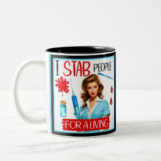 Tasse 2 Couleurs Cute Nostalgale Infirmière Pinup pour vivre