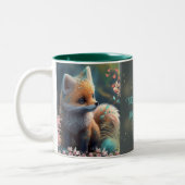 Tasse 2 Couleurs Cute Orange Fox Restez Intelligent & Sip Sur Perso (Gauche)