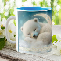 Cute Ours Polaire dormant sur la Lune Personnalisé