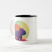 Tasse 2 Couleurs Cute painted hippo (Devant gauche)