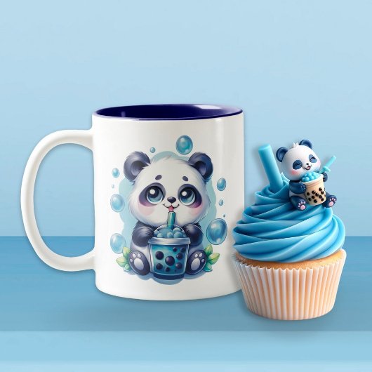 Tasse 2 Couleurs Cute Panda et Blue Boba Bubble Tea