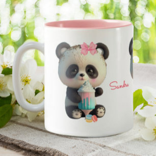 Tasse 2 Couleurs Cute Panda personnalisée