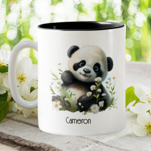Tasse 2 Couleurs Cute Panda personnalisée