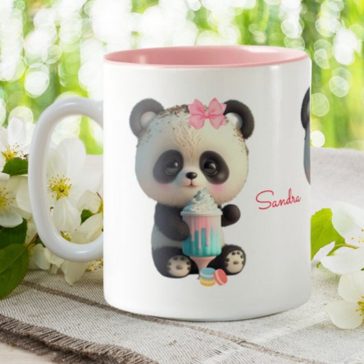 Tasse 2 Couleurs Cute Panda personnalisée