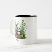 Tasse 2 Couleurs Cute Panda personnalisée (Devant gauche)