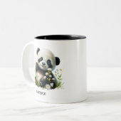 Tasse 2 Couleurs Cute Panda personnalisée (Devant gauche)