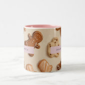 Tasse 2 Couleurs Cute Pastel personnalisé Gingerbread Cookie (Centre)